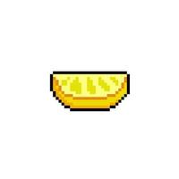 slice of lemon in pixel art style vector