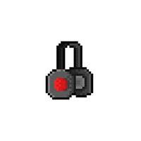 black headphone in pixel art style vector