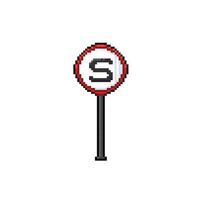 stop sign in pixel art style vector