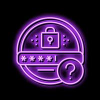 forgot password neon glow icon illustration vector