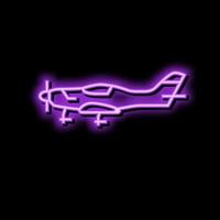 light sport airplane aircraft neon glow icon illustration vector