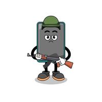Cartoon of smartphone soldier vector