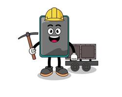 Mascot Illustration of smartphone miner vector