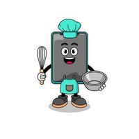 Illustration of smartphone as a bakery chef vector