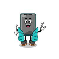 Illustration of smartphone mascot as a dentist vector