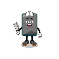 Mascot of smartphone as a butcher vector
