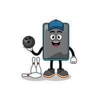 Mascot of smartphone as a bowling player vector