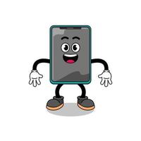 smartphone cartoon with surprised gesture vector