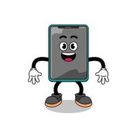 smartphone cartoon with surprised gesture vector