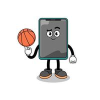 smartphone illustration as a basketball player vector