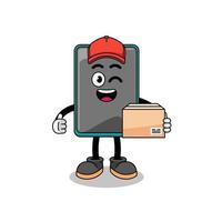 smartphone mascot cartoon as an courier vector