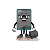 smartphone mascot as a businessman vector