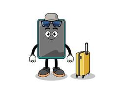 smartphone mascot doing vacation vector