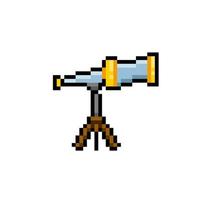 telescope in pixel art style vector