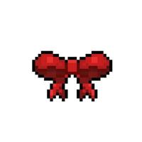 red ribbon in pixel art style vector