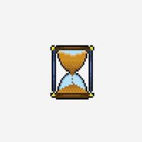 sand time in pixel art style vector