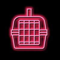 cage for transportation pet neon glow icon illustration vector