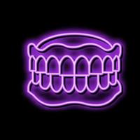 denture dental care neon glow icon illustration vector
