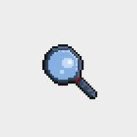 magnifying glass in pixel art style vector