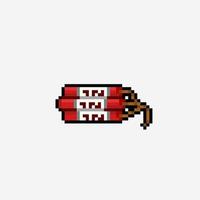 dynamite bomb in pixel art style vector