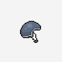 grey helmet in pixel art style vector