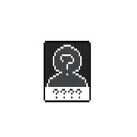 guess who frame in pixel art style vector