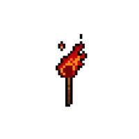 torch in pixel art style vector