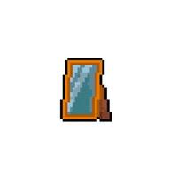 desk frame photo in pixel art style vector