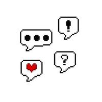 speech bubbles set in pixel art style vector