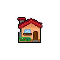 home in pixe art style vector