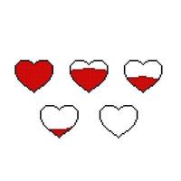 love shape indicator in pixel art style vector