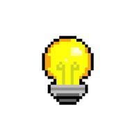 yellow lamp in pixel art style vector