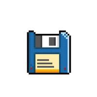 floppy disk in pixel art style vector