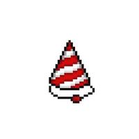 party hat in pixel art style vector