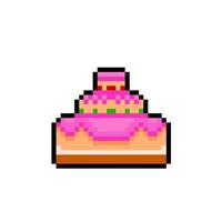 party cake in pixel art style vector