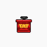 TNT bomb in pixel art style vector