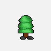 spruce tree in pixel art style vector