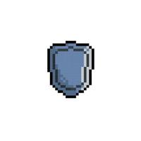 iron shield in pixel art style vector