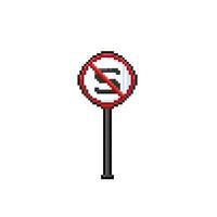 prohibition no symbol red round in pixel art style vector