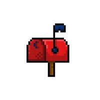 mailbox sign in pixel art style vector