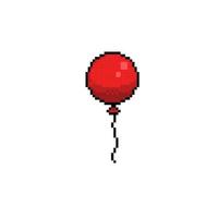 rojo globo en píxel Arte estilo vector