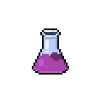 purple liquid bottle in pixel art style vector