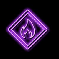 danger fire neon glow icon illustration vector