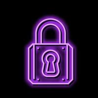 keyhole padlock neon glow icon illustration vector