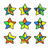 nueve linda estrellas elemento aislado en blanco antecedentes. vector