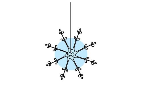 Hand drawing one single continuous line of snowflake vector