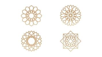 Four islamic shapes ornaments isolated on white background. vector