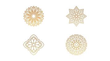Four islamic shapes ornaments isolated on white background. vector