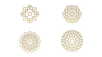 Four islamic shapes ornaments isolated on white background. vector