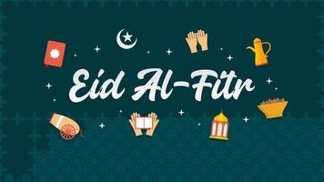 Happy eid al fitr background with islamic ornaments. vector